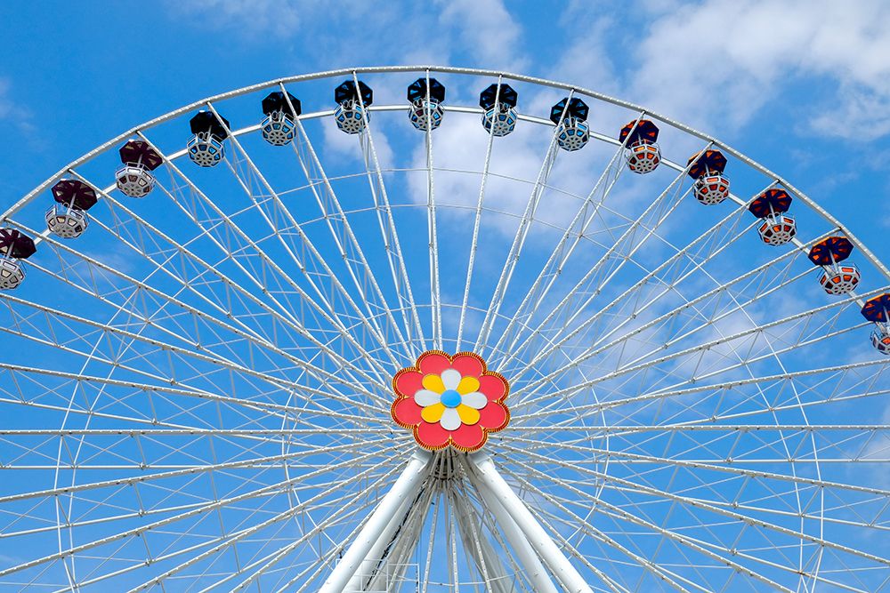 Vienna, Austria. Ferris wheel ride at the Famous Prater Amusement Park and Gardens.
